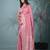 elegant nude pink georgette saree with intricate silver zari work
