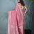 elegant nude pink georgette saree with intricate silver zari work