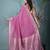 elegant mauve georgette saree with intricate silver zari work