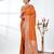 elegant orange georgette saree with intricate silver zari work