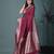 elegant fuchsia georgette saree with intricate silver zari work