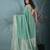 elegant sea green georgette saree with intricate silver zari work