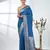 elegant sky blue georgette saree with intricate silver zari work