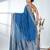 elegant sky blue georgette saree with intricate silver zari work