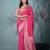 elegant pink georgette saree with intricate silver zari work