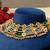 Gold plated kundan green stones necklace set