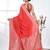 elegant red georgette saree with intricate silver zari work