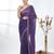stylish violet chiffon saree with stone work border