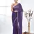 stylish violet chiffon saree with stone work border