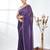 stylish violet chiffon saree with stone work border