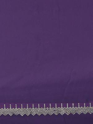 stylish violet chiffon saree with stone work border 4
