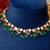 Gold plated kundan green stones necklace set