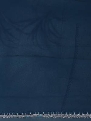 stylish teal chiffon saree with stone work border 4
