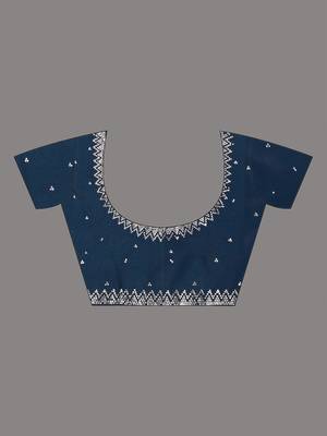 stylish teal chiffon saree with stone work border 5