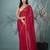 stylish fuchsia chiffon saree with stone work border