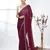 stylish magenta chiffon saree with stone work border
