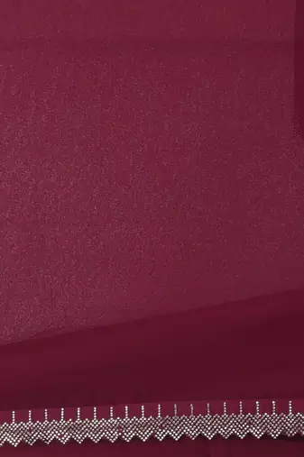 stylish magenta chiffon saree with stone work border