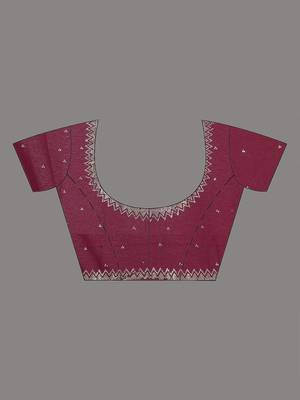 stylish magenta chiffon saree with stone work border 5