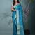 elegant sky blue silk blend saree with intricate brocade work