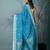 elegant sky blue silk blend saree with intricate brocade work