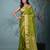 elegant sap green silk blend saree with intricate brocade work