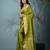 elegant sap green silk blend saree with intricate brocade work