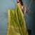 elegant sap green silk blend saree with intricate brocade work