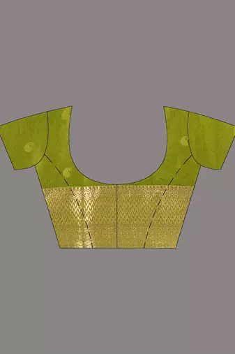 elegant sap green silk blend saree with intricate brocade work