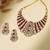 Gold plated kundan red stones necklace set