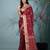 elegant maroon silk blend saree with intricate brocade work