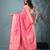 elegant pink silk blend saree with intricate brocade work