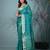 elegant teal silk blend saree with intricate brocade work
