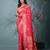 graceful punch pink silk blend blend saree with intricate zari work