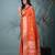 graceful orange silk blend blend saree with intricate zari work