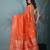 graceful orange silk blend blend saree with intricate zari work