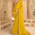 gold satin chiffon saree with banglori work blouse