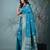 graceful sky blue silk blend blend saree with intricate zari work