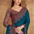 till blue satin chiffon saree with banglori work blouse