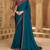 till blue satin chiffon saree with banglori work blouse