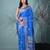 graceful sky blue silk blend blend saree with intricate zari work