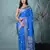 graceful sky blue silk blend blend saree with intricate zari work