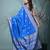 graceful sky blue silk blend blend saree with intricate zari work