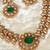 Gold plated kundan green stones necklace set