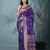 graceful purple silk blend blend saree with intricate zari work