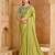 pistachio green satin chiffon saree with banglori work blouse