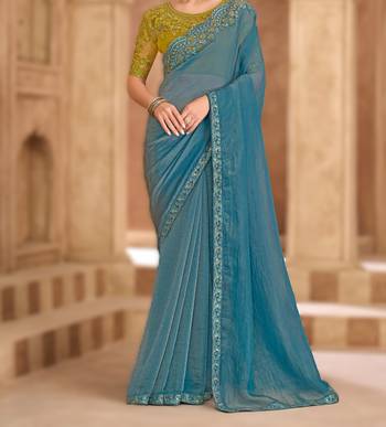 tissue georgette saree with banglori work blouse 3