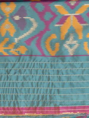 exquisite purple pochampally silk blend saree with vibrant ikat pattern 4