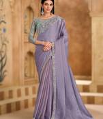 sparkle shaded chiffon saree with banglori work blouse