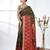 exquisite green pochampally silk blend saree with vibrant ikat pattern