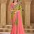 onion pink tissue crushed georgette saree with banglori work blouse